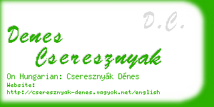 denes cseresznyak business card
